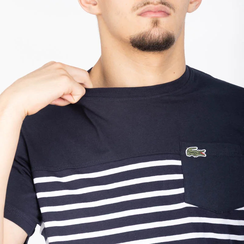 T-shirt Lacoste Rayé Marine
