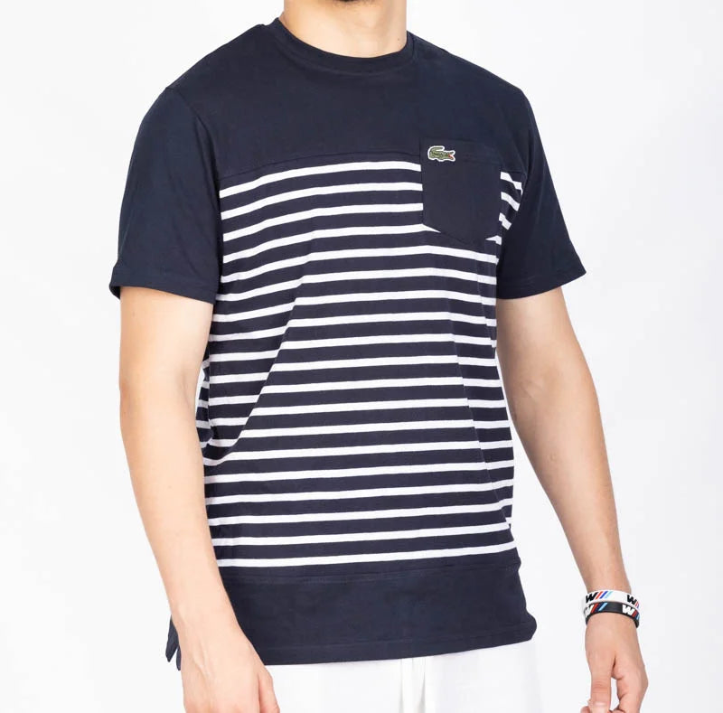 T-shirt Lacoste Rayé Marine